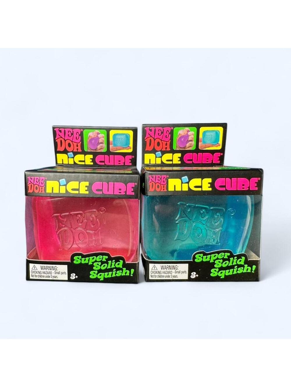 Nee Doh Nice Cube Squishy Toy - Pink and Blue